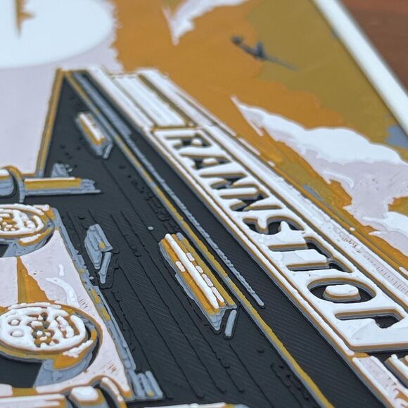 Hand Crafted Vintage Car Art Print - Black, White, Gold - Picture 5 of 10